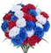 4 Bundles 4th of July Red White and Blue Fake Ball Chrysanthemum Silk Arrangement Headstone Flowers for Cemetery Patriotic Vase Home Spring Centerpieces(17INCH)
